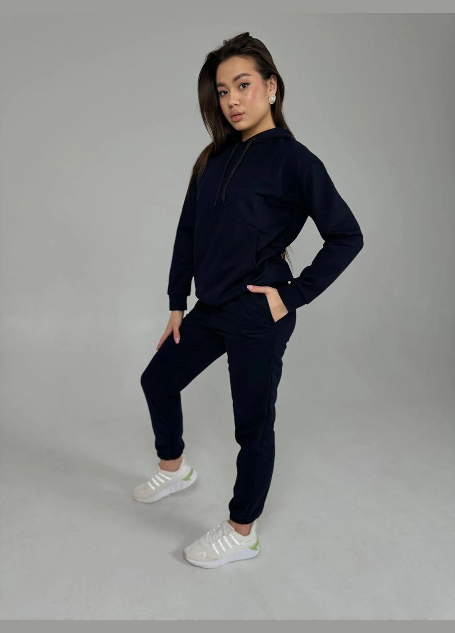 Жіночий спортивний костюм темно-синій No Brand (353848702)