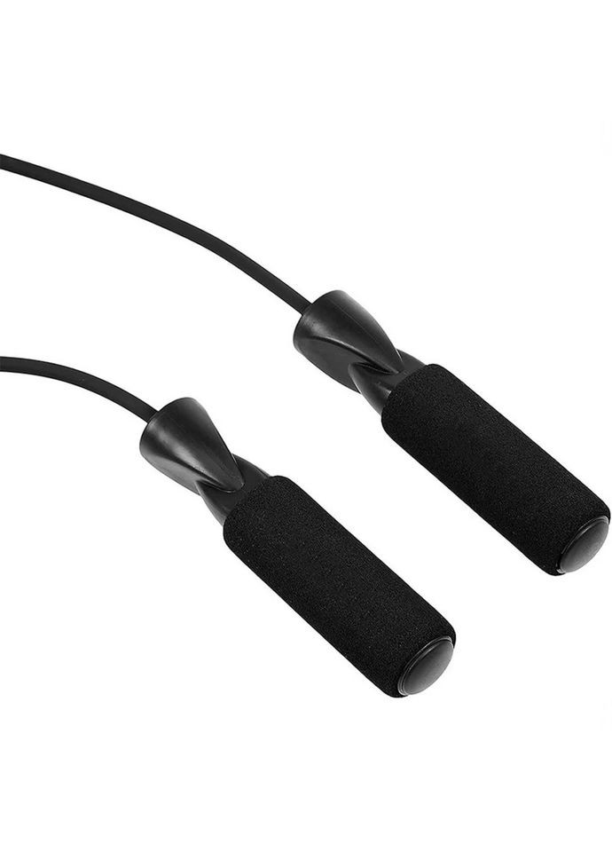 Скакалка с подшипниками черная для фитнеса и тренировок универсальная для активных игр Newt (368760256)