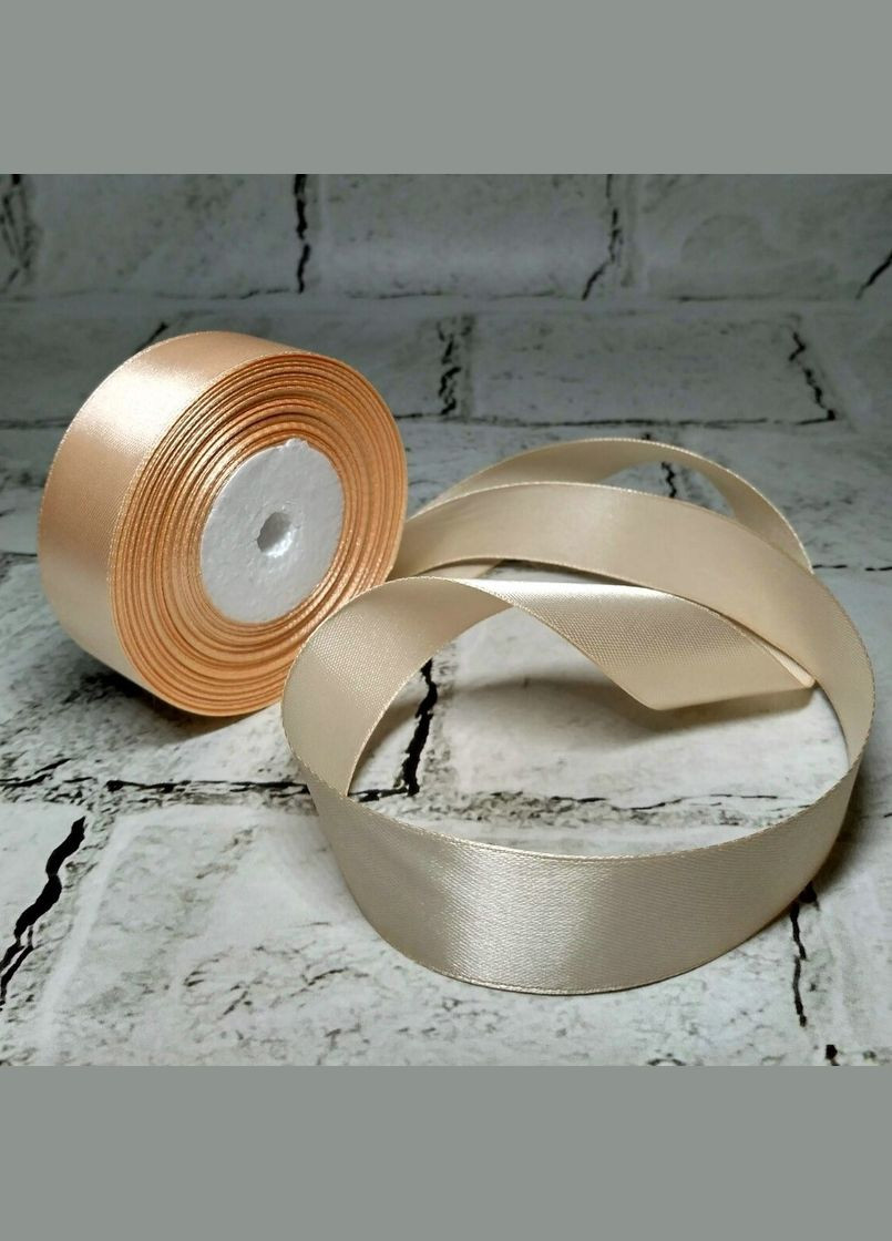 Лента атласная 2.5 см 23 метра Светло-персиковая No Brand (326051597)