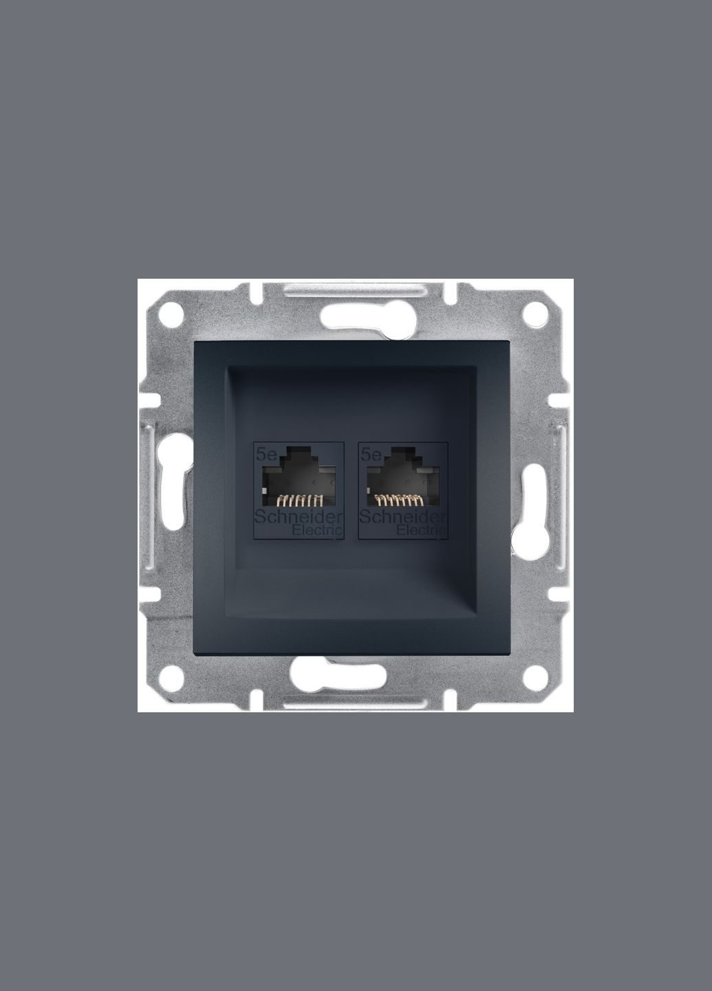 Розетка комп'ютерна RJ45 UTP кат.5Е Asfora чорна ABS [EPH4400171] Шнейдер Електрік Schneider Electric (344539070)