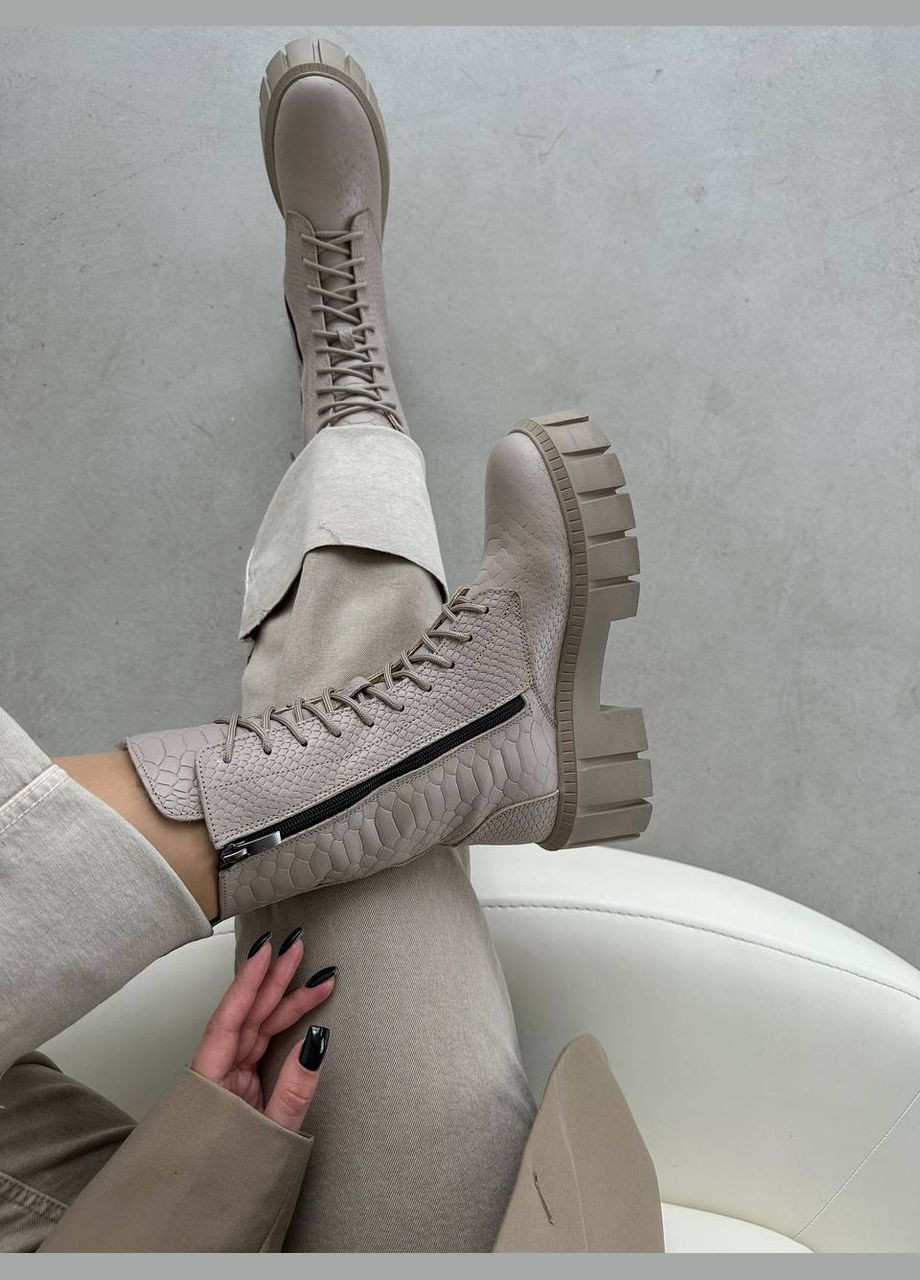 Зимние стильные женские берцы берцы No Brand со шнуровкой