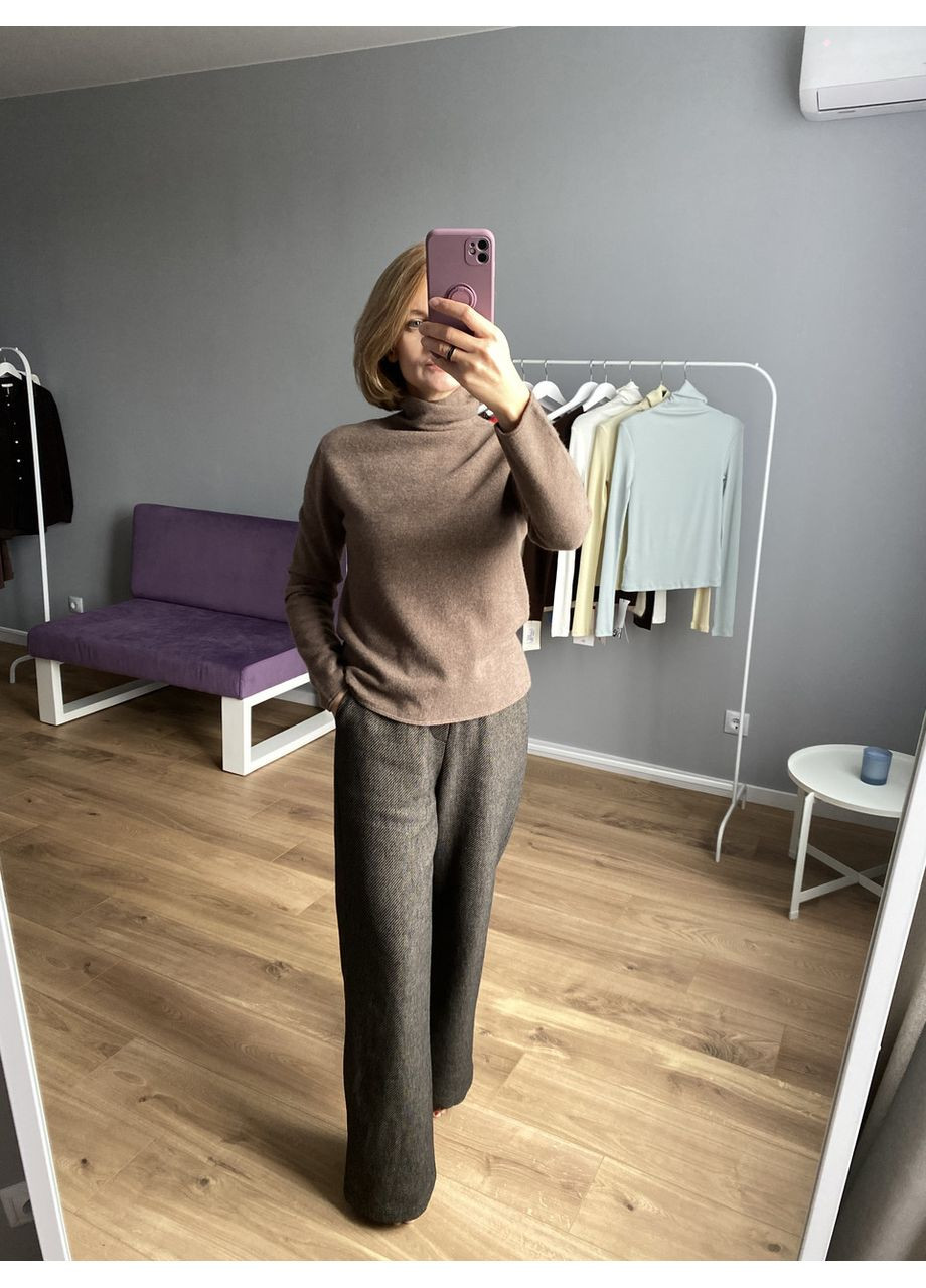 Кофейный зимний шерстяной свитер, женский гольф, теплый свитер, женский свитер No Brand