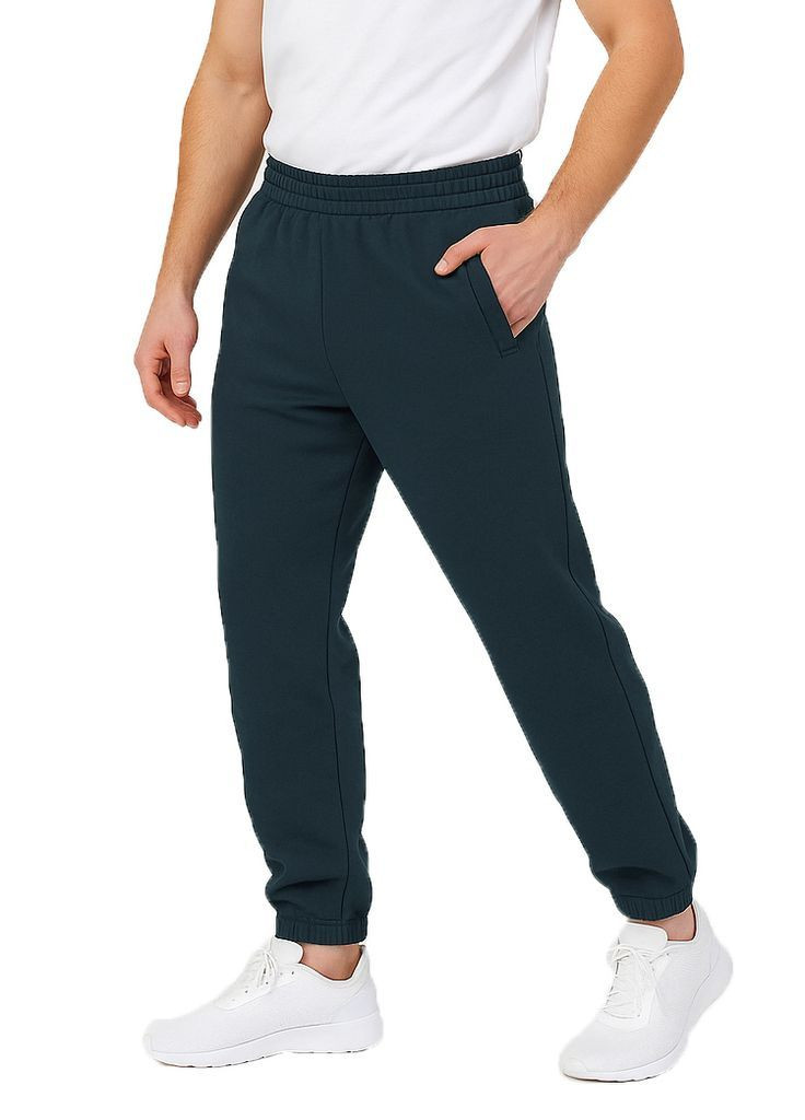 Штани чоловічі спортивні теплі на флісі з манжетами Узбекистан темно-сірий BEKI (369766335)