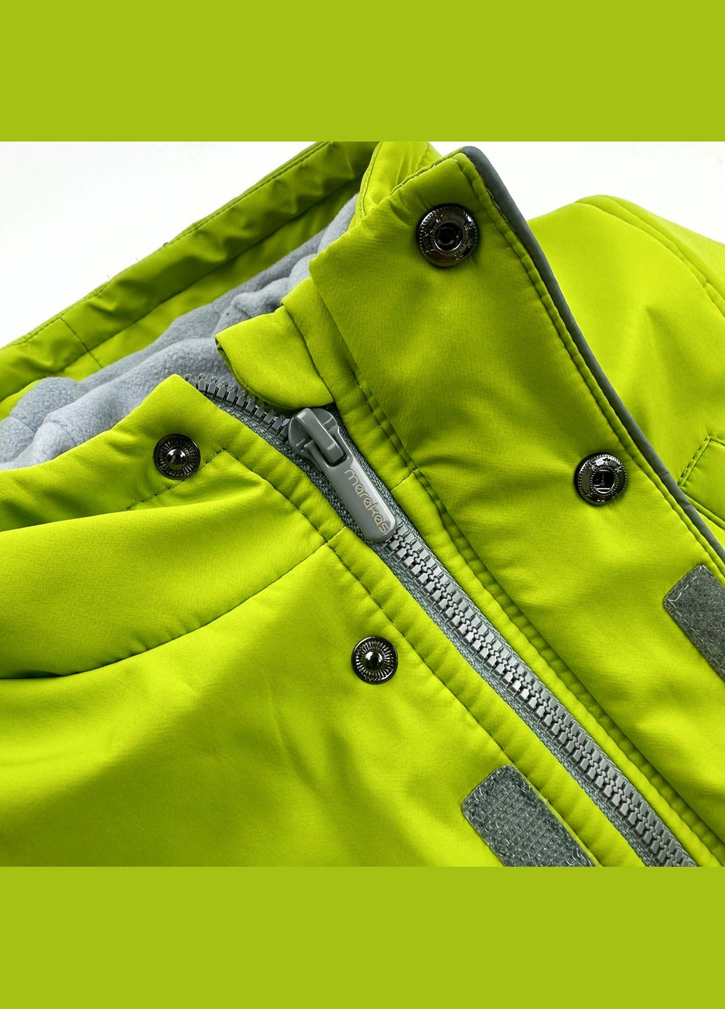 Салатовая демисезонная детская утепленная демисезонная парка для мальчика с капюшоном (514063) Marakas