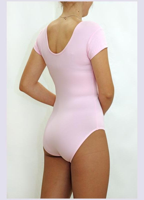 Купальник для танців, гімнастики рожевий, короткий рукав No Brand тріко (297662840)