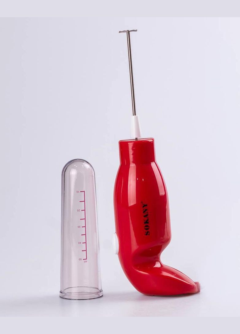 Ручний спінювач капучинатор SK-1733 для збивання молока 25 Вт Червоний Sokany (296925811)