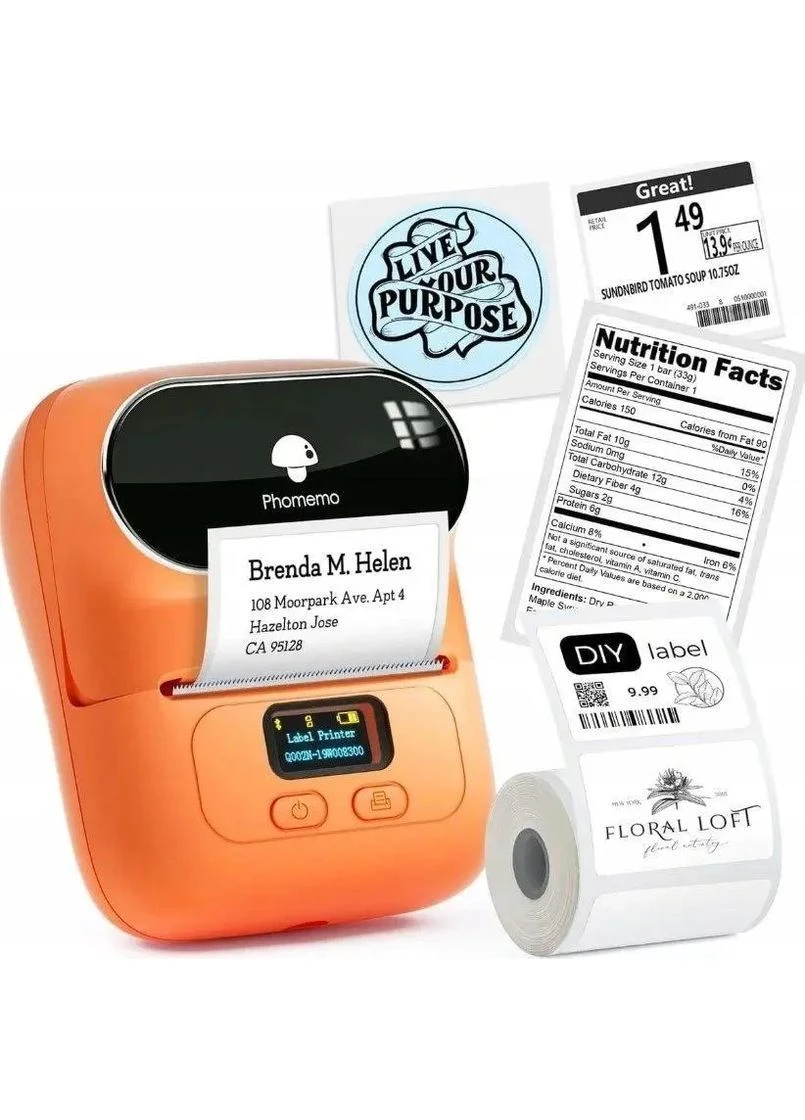 Принтер для термоетикеток Label Maker Phomemo M110 портативний Помаранчевий No Brand (394705761)