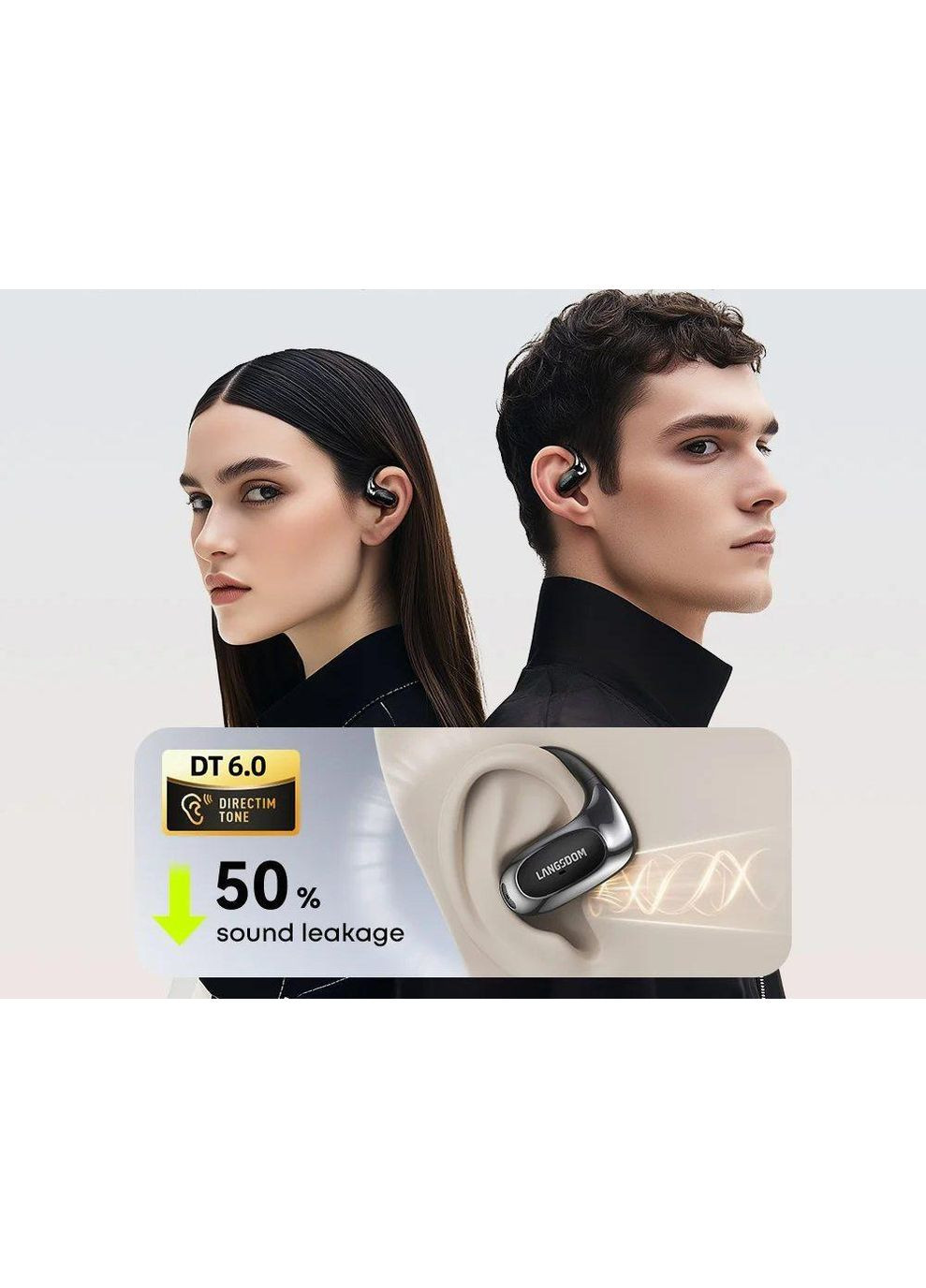 Спортивні кісткові Bluetooth 5.4 навушники TE-10 Pro з шумоподавленням та кістковою провідністю Langsdom (349824321)