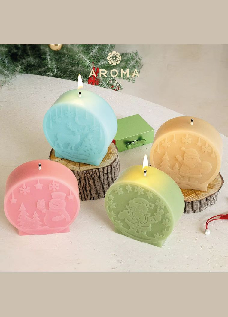 Силіконова форма для свічок та мила Різдвяна куля з ялинкою 7,6 x 7,6 x 2,6 см Aroma (316648992)