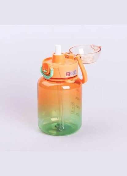 Бутылка для напитков с ремешком и трубочкой 700мл оранжевый Yiwu (328287573)