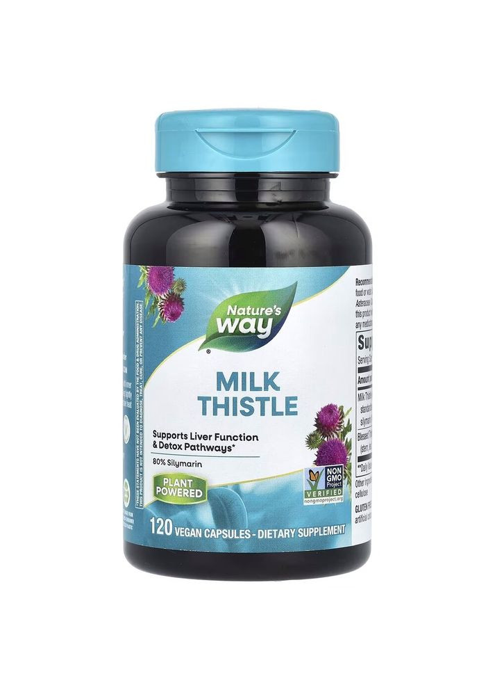 Екстракт насіння розторопші Milk Thistle, 120 вегакапсул для підтримки печінки Nature's Way (324421753)