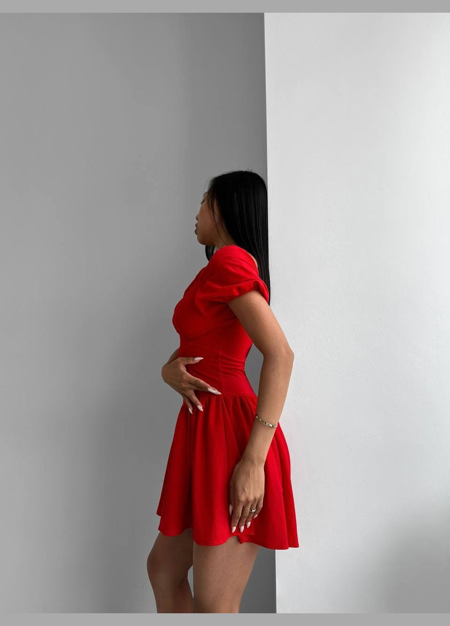 Жіночий вечірній комбінезон Adelante однотонний червоний вечірній