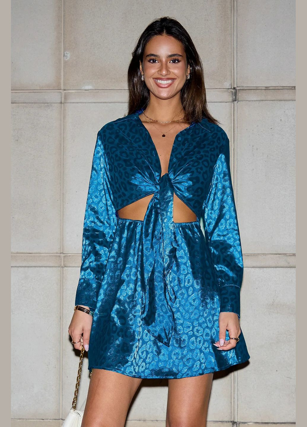 Комбинированное кэжуал платье CUPSHE леопардовый