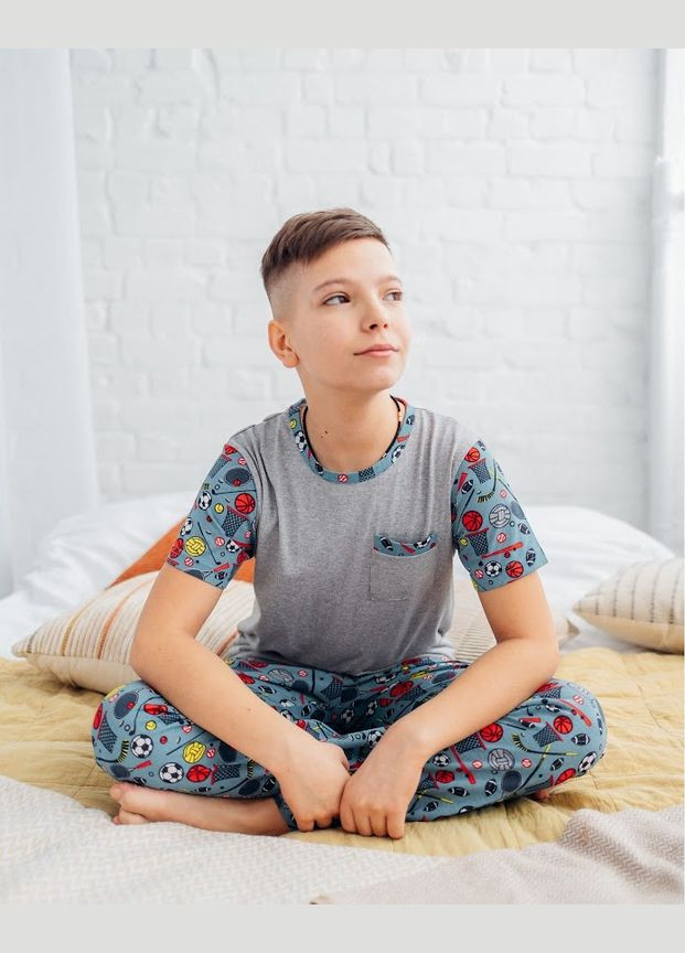 Синяя всесезон пижама для мальчика (подростковая) hc (h001-6076-002-1) No Brand
