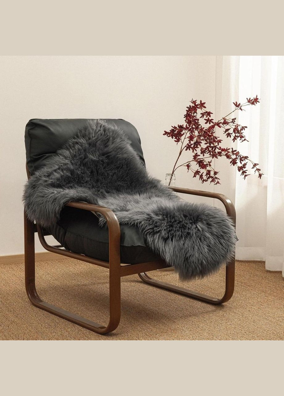 Ковер с длинным ворсом плюшевый 60х90 Графит (П4К-am-kovr-mishka-003) No Brand (323160676)