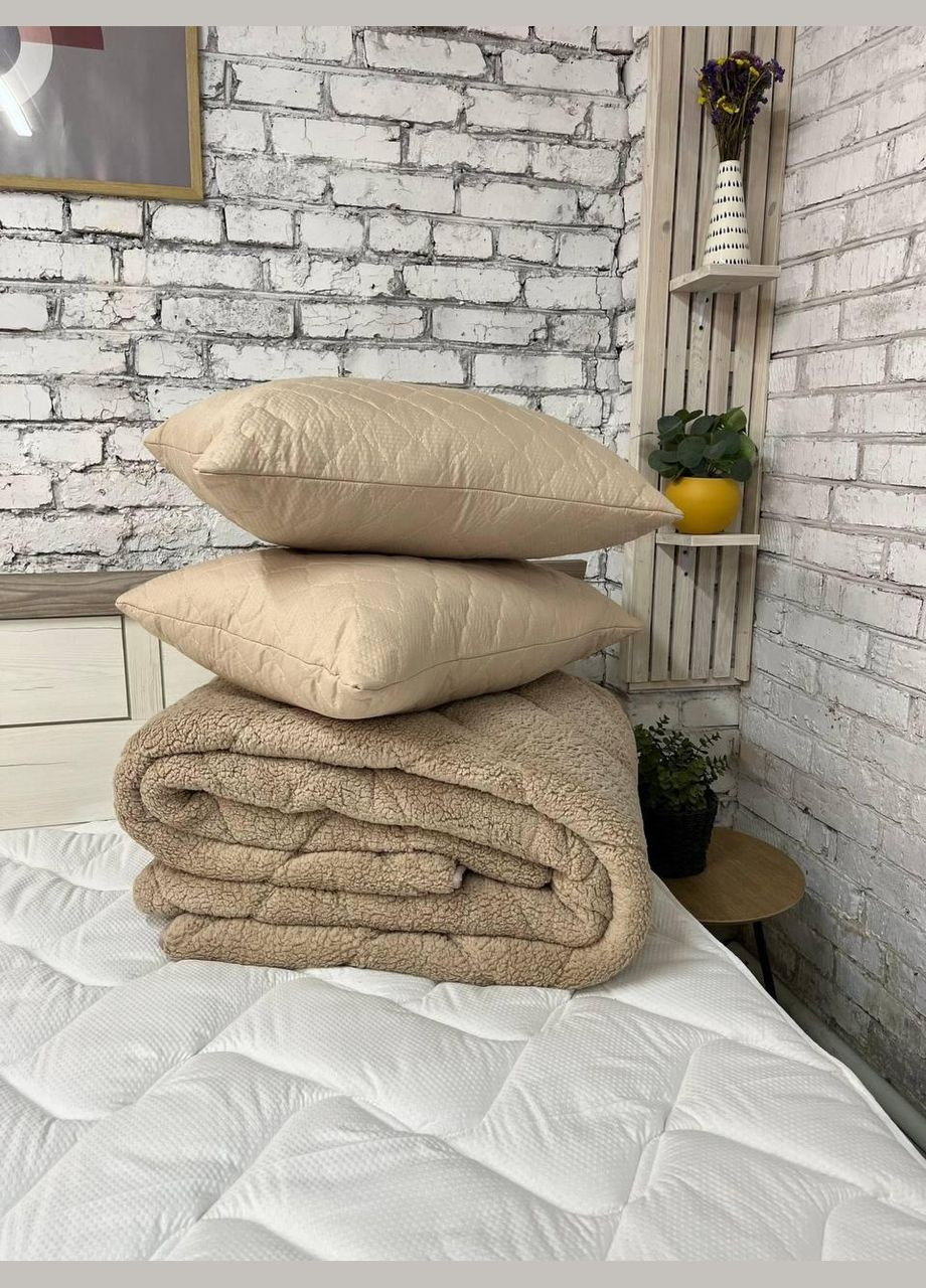 Ковдра хутряна полуторна 155х210 см Бежевий (П4К-Al-hutr-kovdra-003) No Brand (308754691)