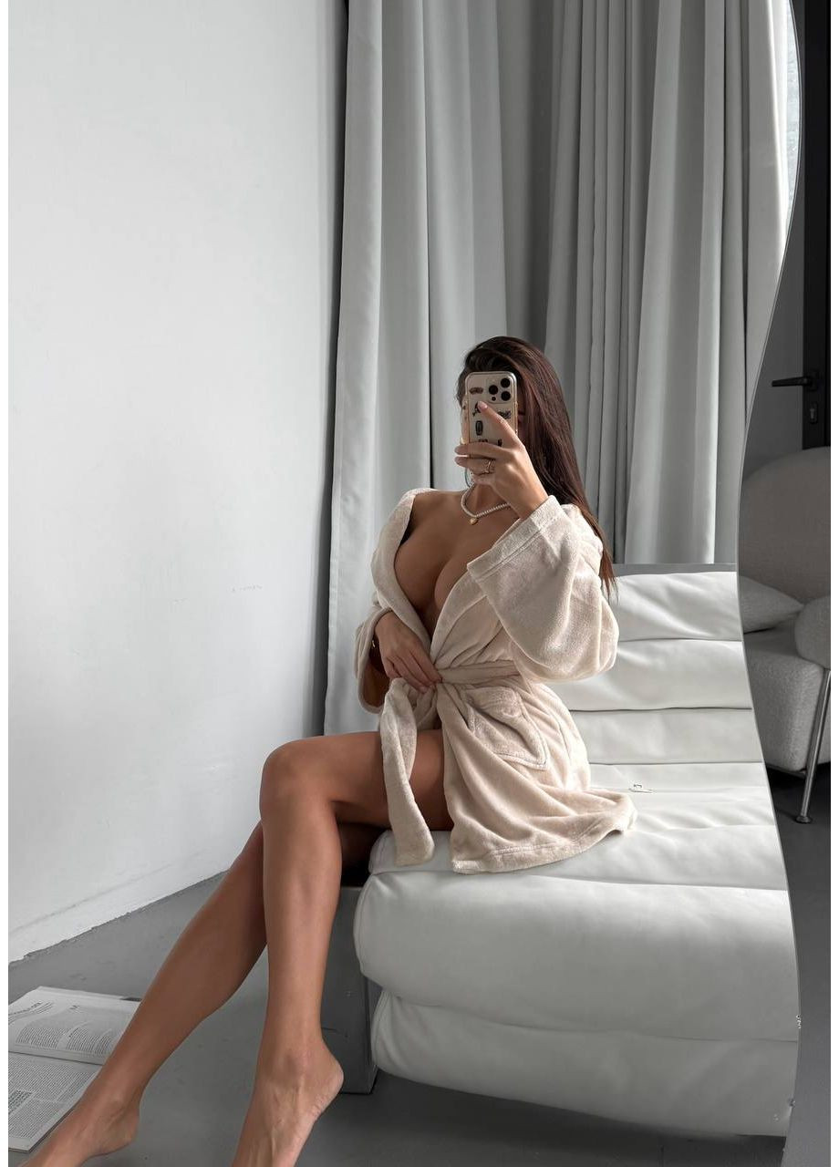 Махровый короткий халат Adelante (369378328)