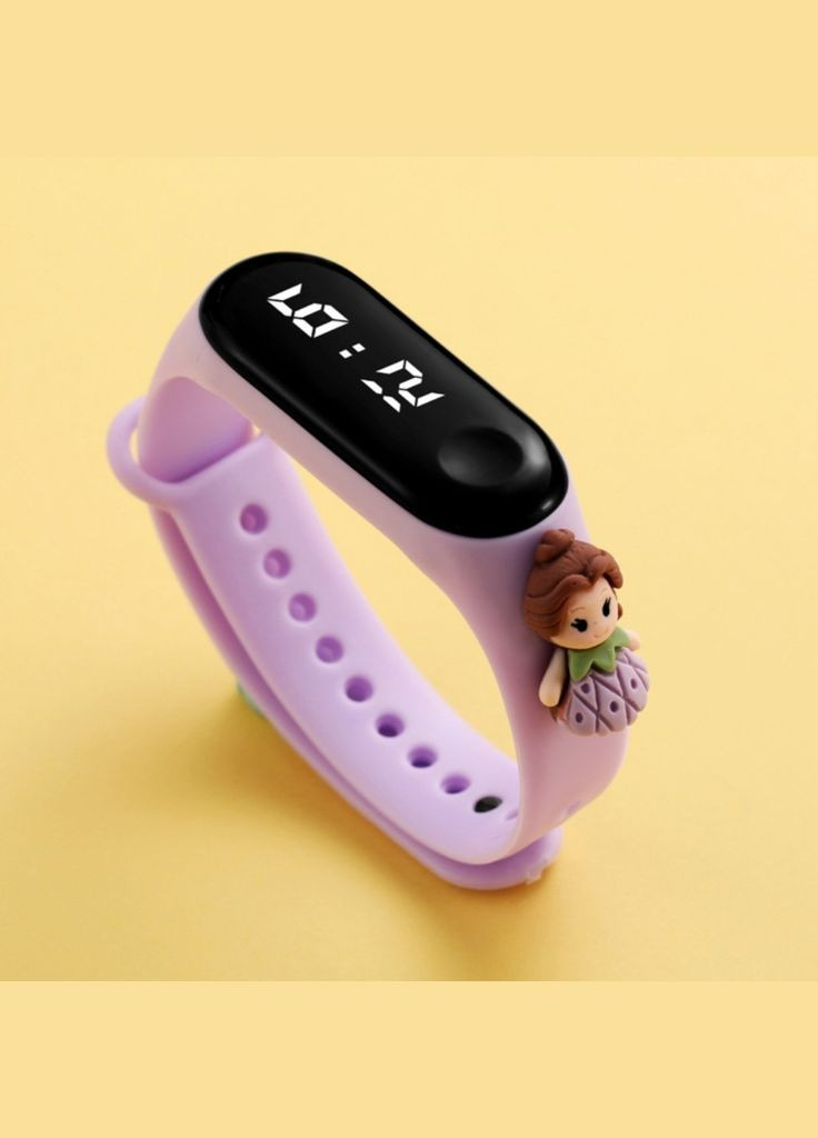 Детские сенсорные электронные часы с 3Д браслетом водонепроницаемые с куклойпринцессой Динь-Динь Питер Пэн Сиреневый PRC (262890141)