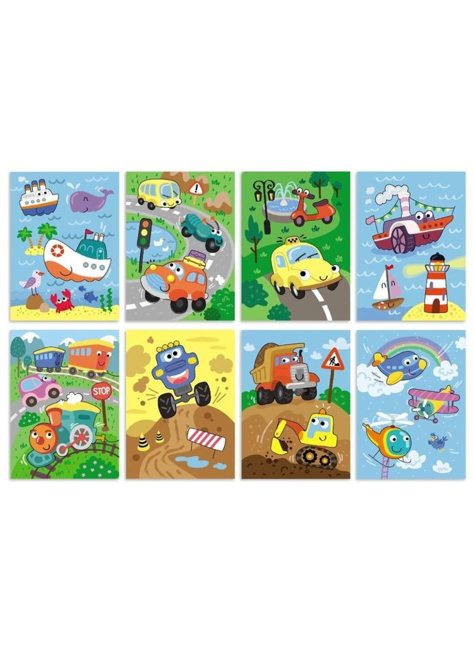 Набор водных раскрасок "Транспорт" 300309 с маркером для воды DoDo Toys (364892173)