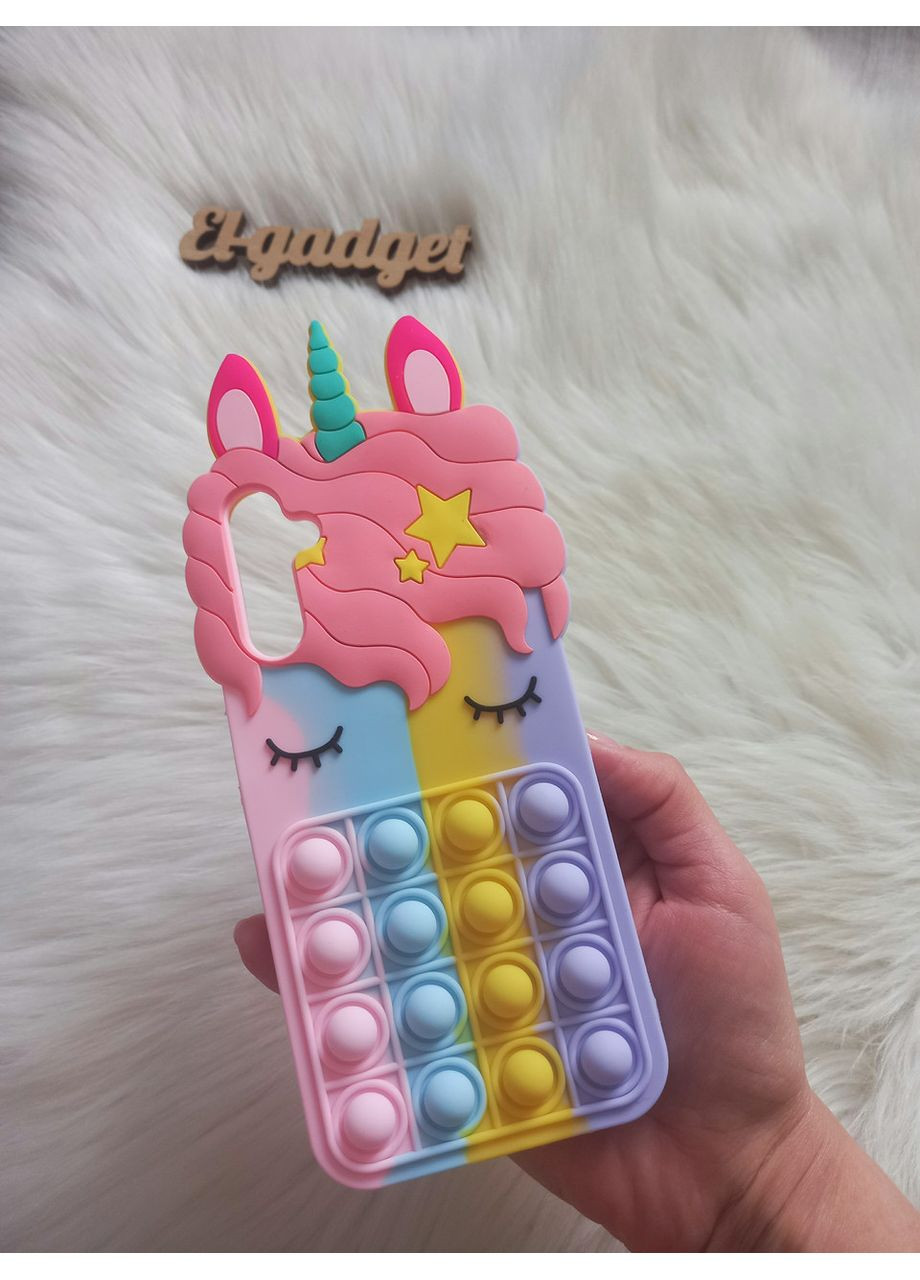 Чехол Pop it для A14 (A145) Единорог Попит антистресс силиконовый детский радужный Samsung (360896397)