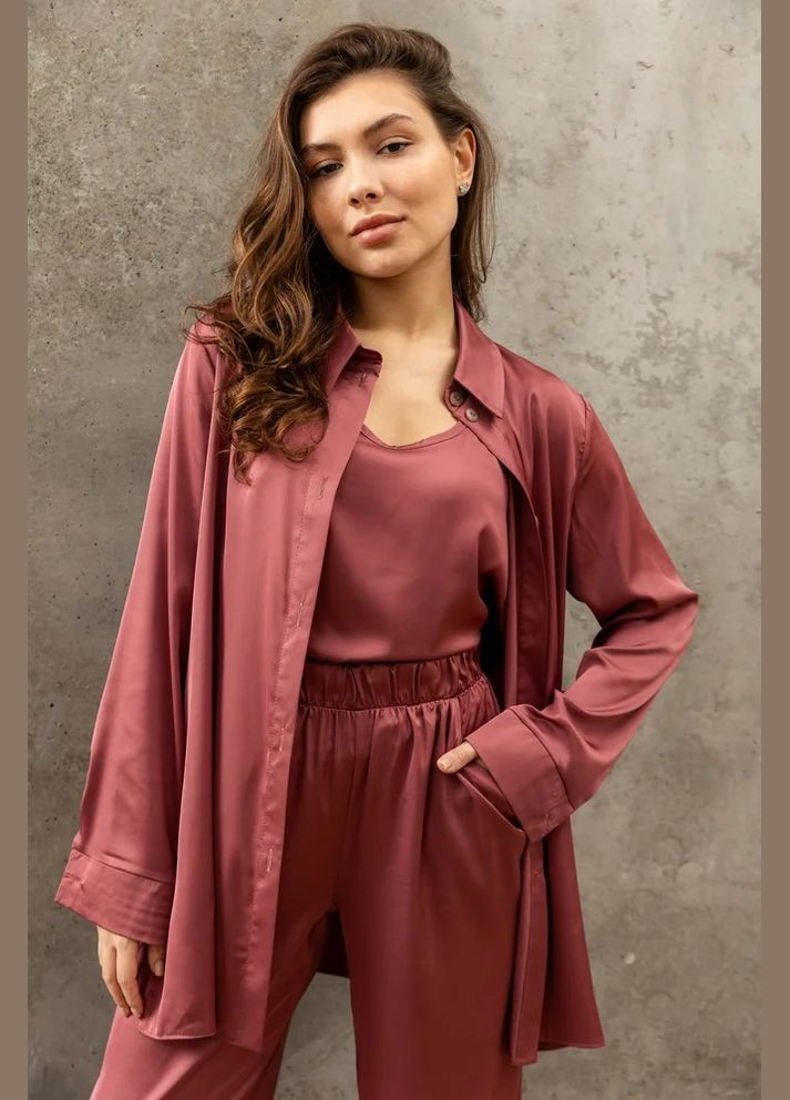 Розовая повседневный рубашка Seventeen с длинным рукавом