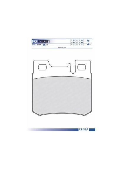 Колодки гальмівні дискові ЗАДН MB W201(190) 89-93,W124(E-CLASS) 93-95,W202(C CLASS) 93-,W210(E CLASS FO 639281-ua Fomar (364975078)