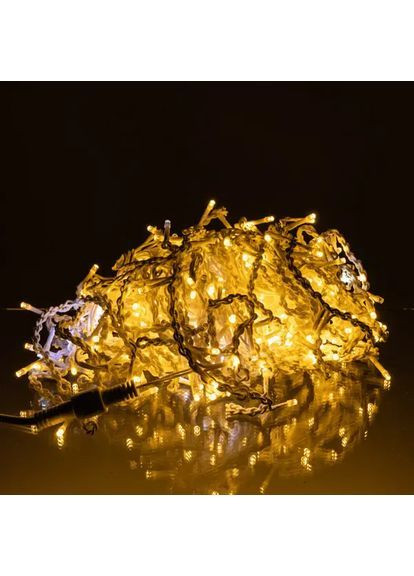 Гірлянда декоративна Бахрома вулична 335 LED 20 м від мережі біла нитка, жовтий No Brand (369144578)