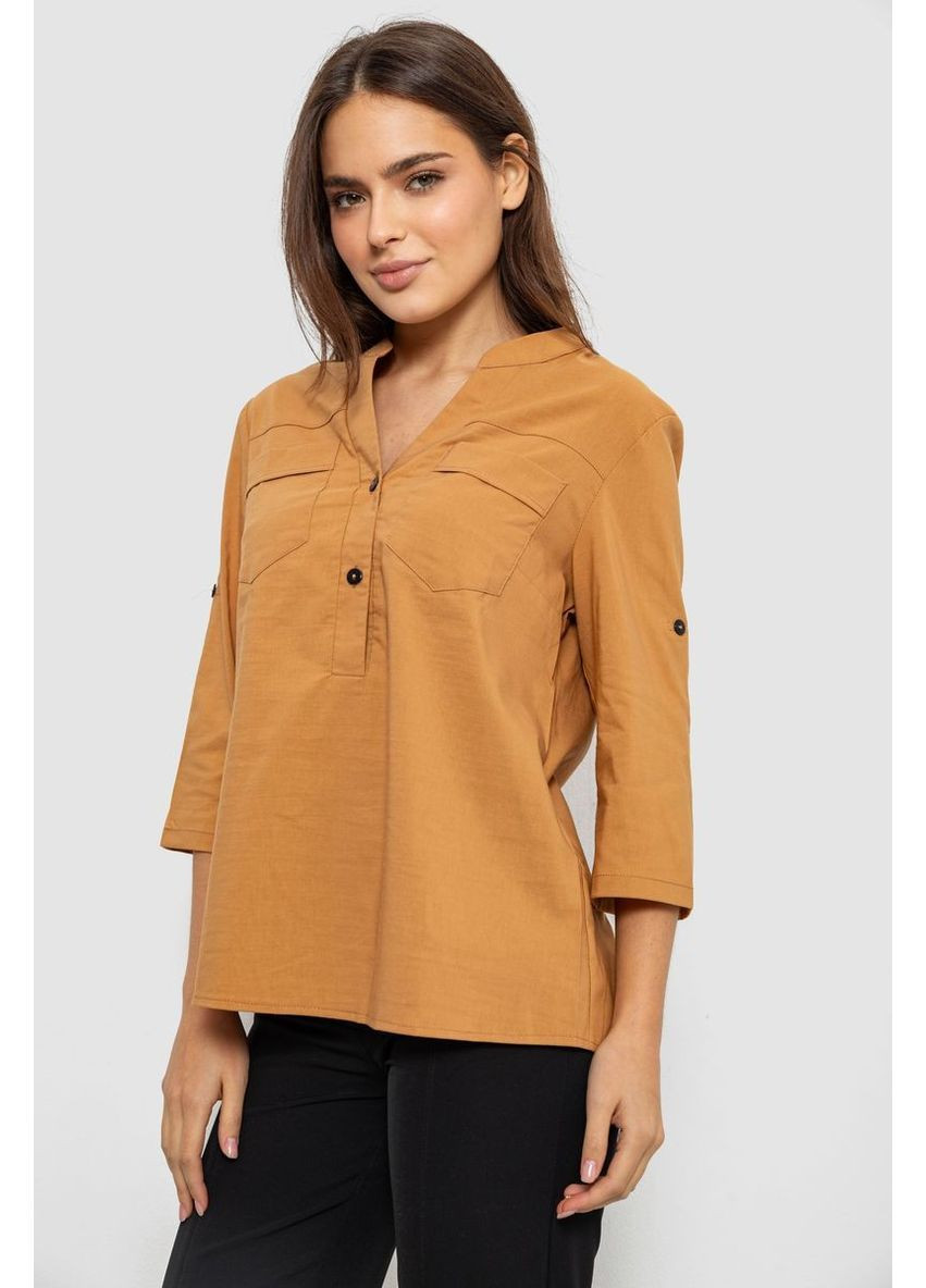 Коричневая блуза однотонная Ager 230R96