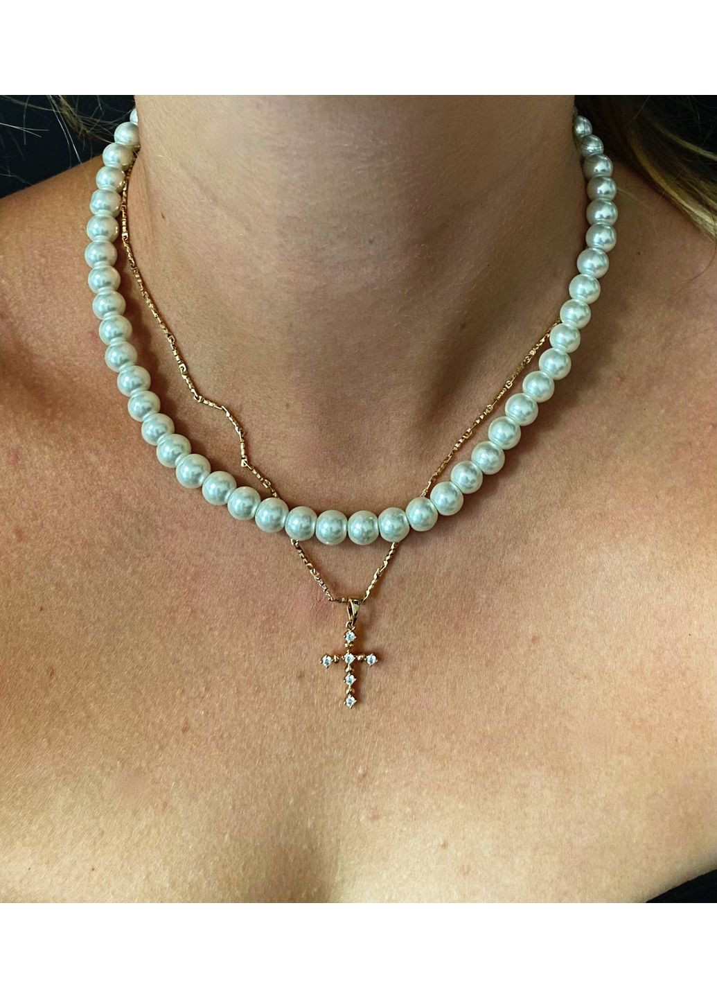 Ожерелье с жемчугом белого цвета 33994 Fashion (350623337)