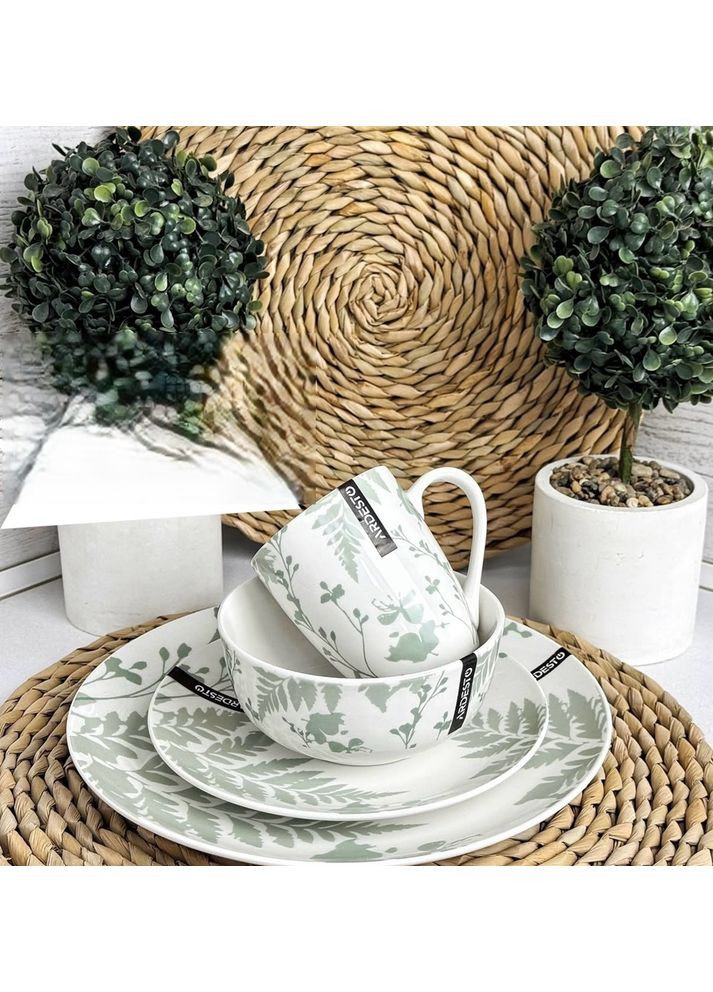 Сервиз столовый Capri AR0015CWG 15 предметов зеленый Ardesto (350934834)