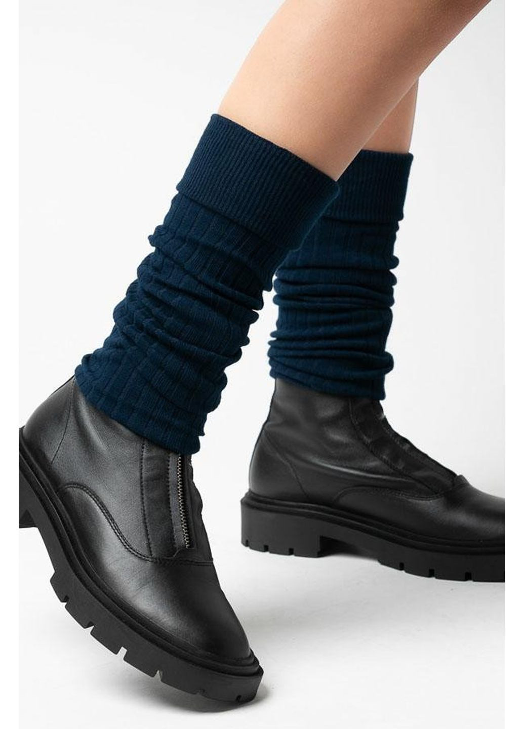 Гетры хлопковые в рубчик 092 One Size Молочный Steven (349500558)