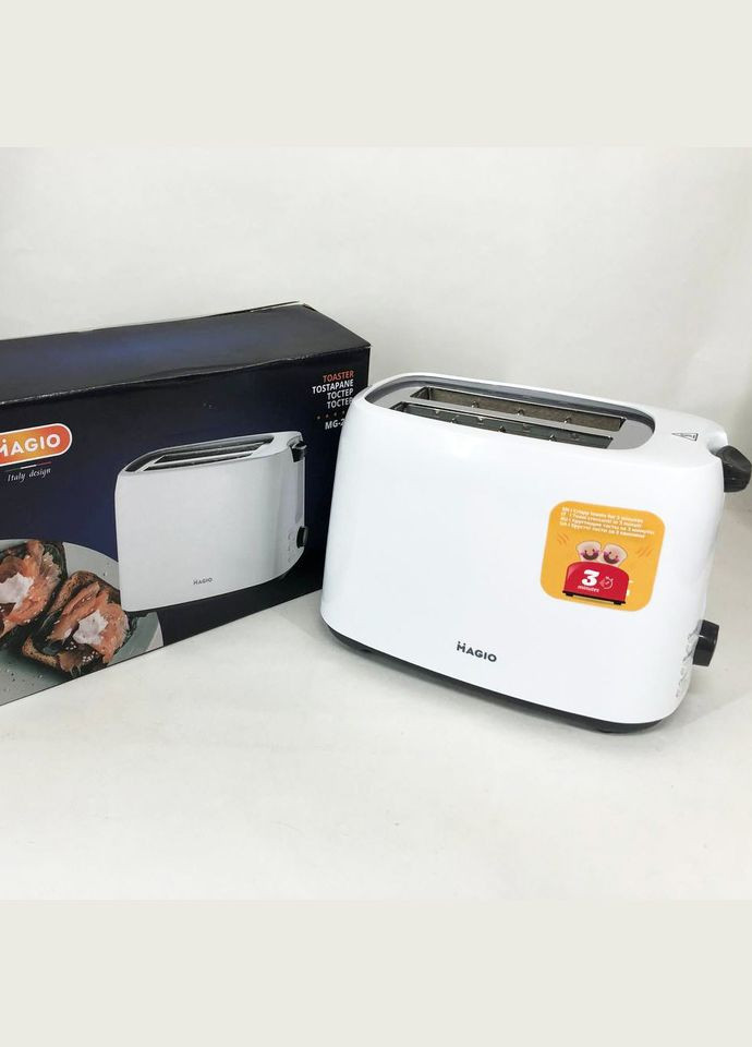 Тостер MG-278 830 Вт, універсальний тостер, тостер кухонний для дому, тостерниця, сендвіч-тостери Magio (364664055)
