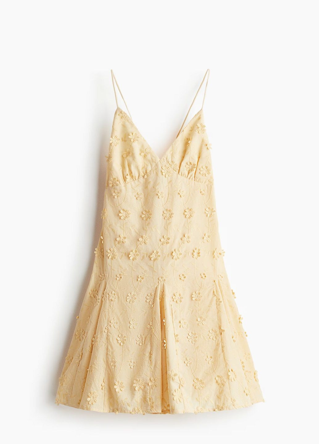Светло-желтое кэжуал платье H&M с цветочным принтом