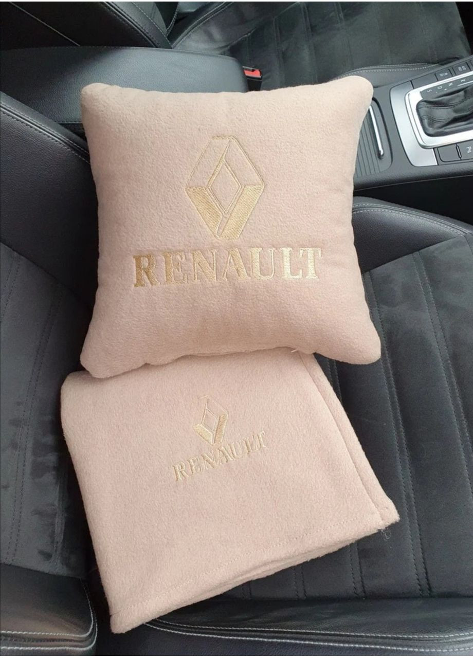 Авто плед и подушка с вышивкой логотипа "Renault" No Brand (369717448)