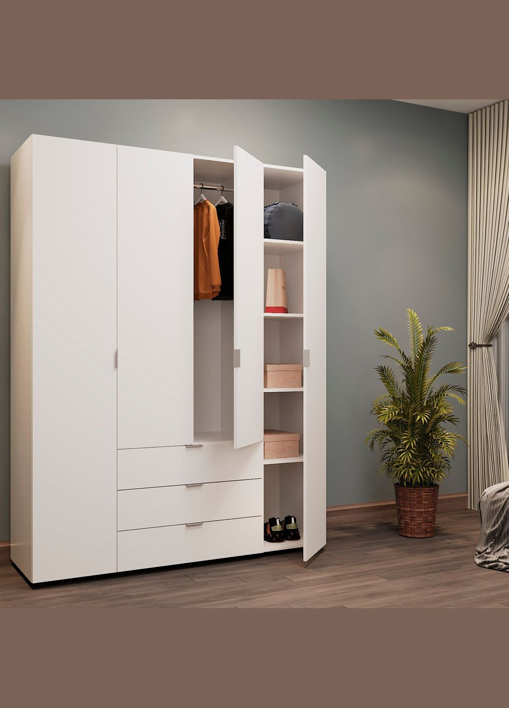 Шкаф распашный для одежды Гелар 155х49,5х203,4 см (DRS-011100) Doros (361998852)