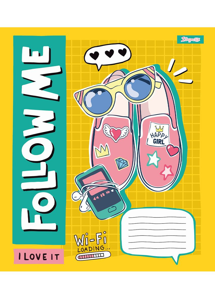 Набір зошитів Follow me А5 в клітинку 24 аркуші 20 шт. (67276) 1 Вересня 767276 (354781360)