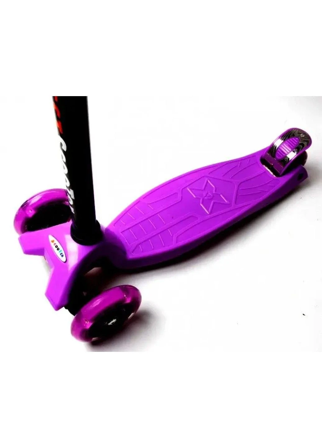Триколісний самокат Scale Scooter Maxi до 60 кг зі світящимися колесами (Фіолетовий) No Brand (332636487)