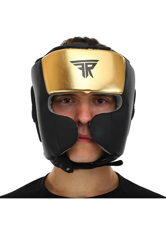 Шлем боксерский в мексиканском стиле Flex Fistrage VL-9733 Черно-золотой (37508235) FDSO (296687131)