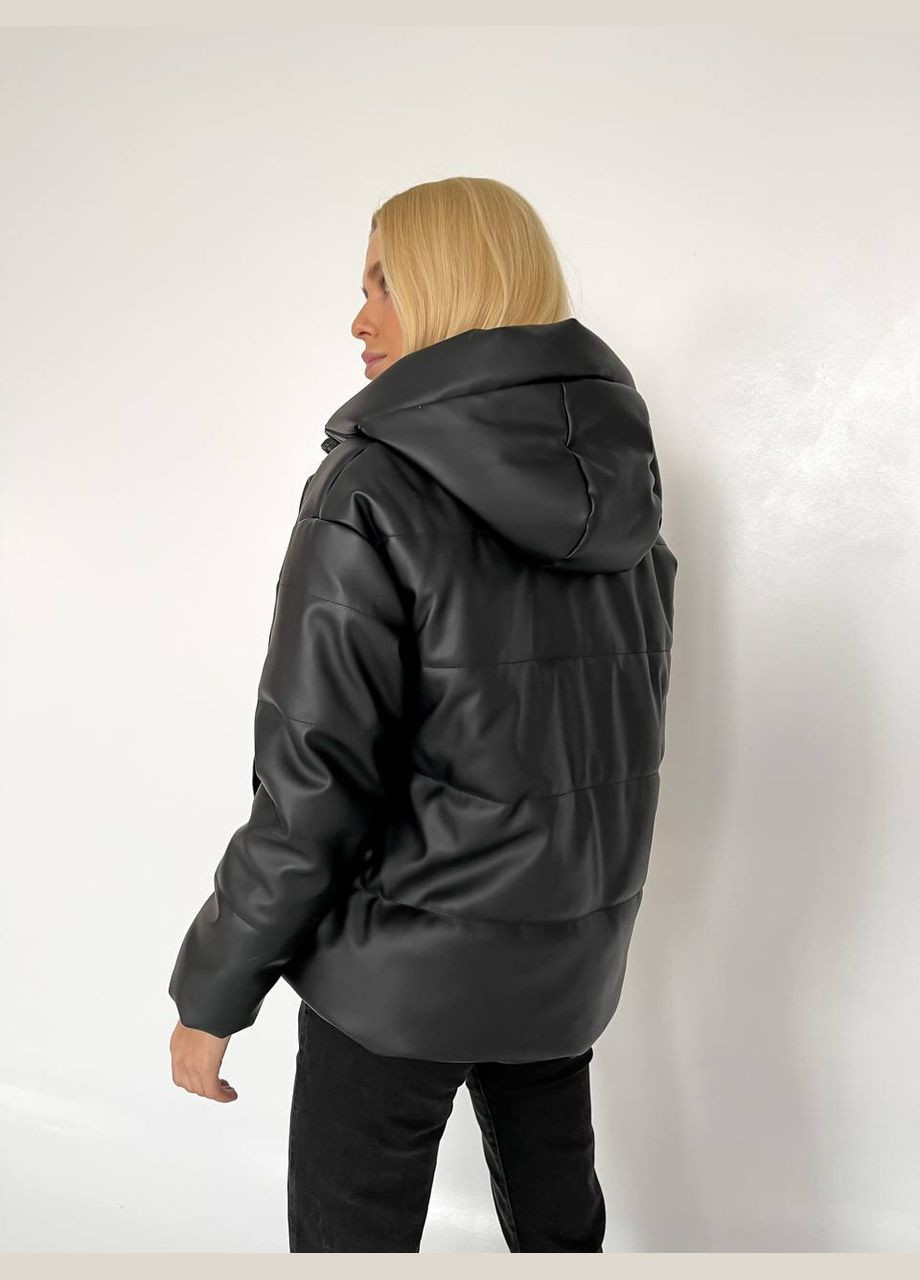 Чорна демісезонна куртка сара 028 Zarema