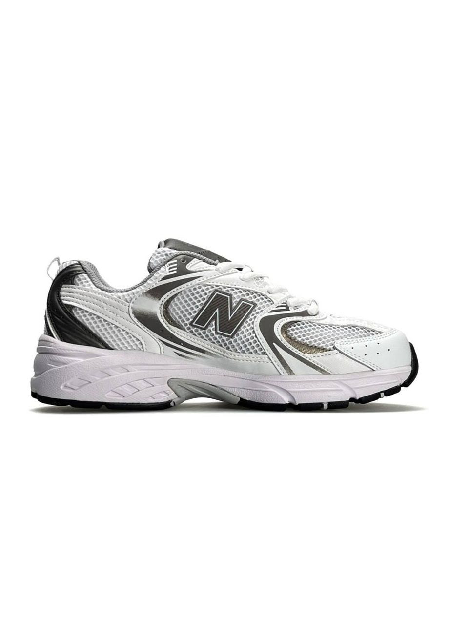 Білі Осінні кросівки чоловічі new balance white grey No Brand 530 Premium