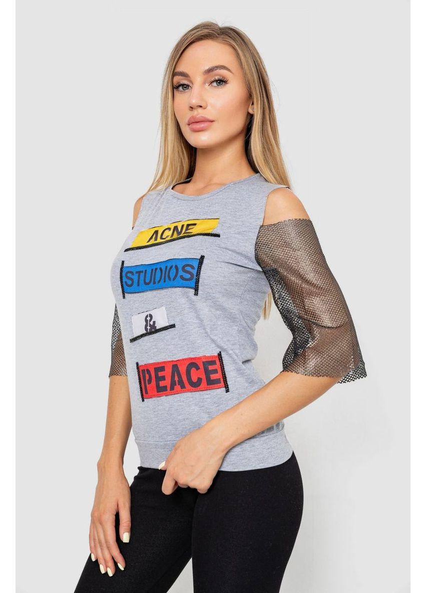 Повседневная женская однотонная футболка, 247R027 Ager - (358886321)