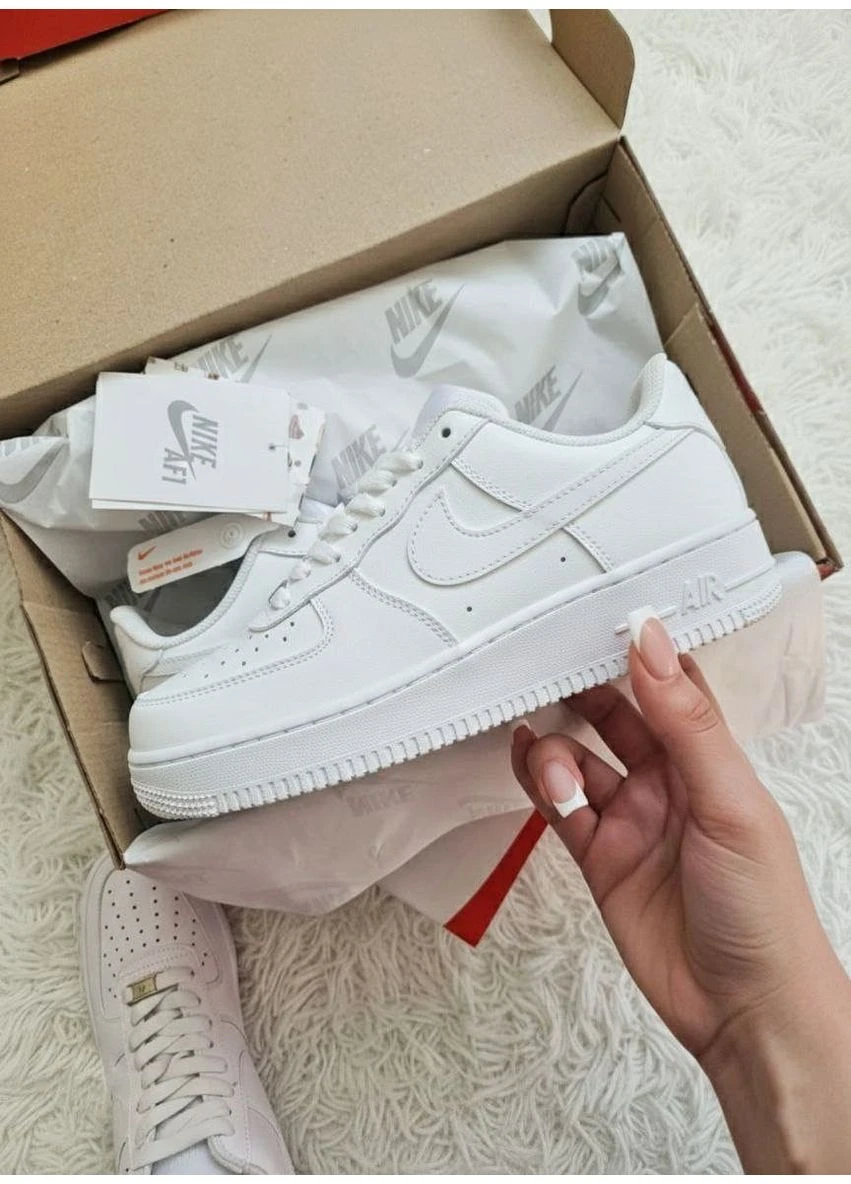 Белые летние кроссовки nike air force 1 low white найк аир форс 1 No Brand