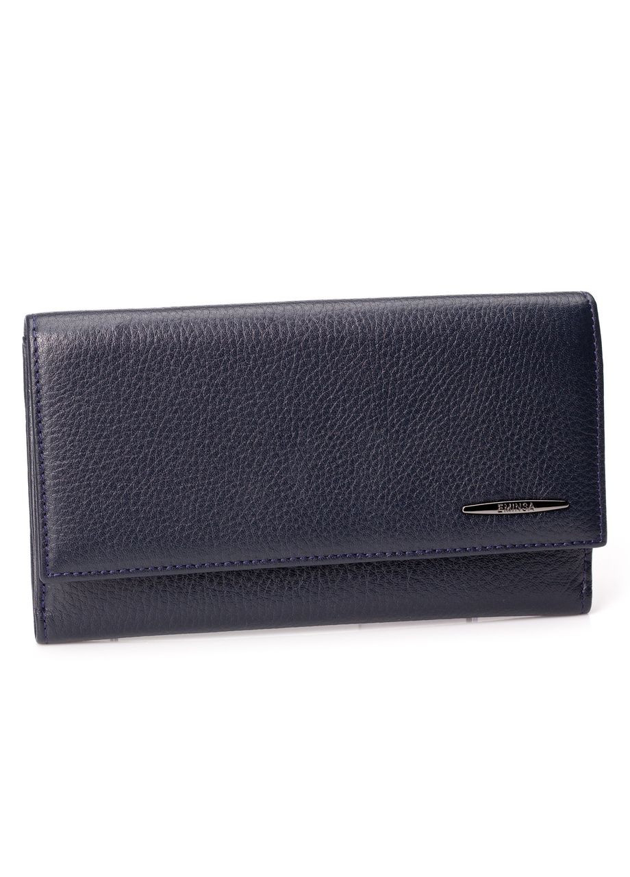Жіночий великий шкіряний гаманець 200212-19 синій Eminsa (261481716)