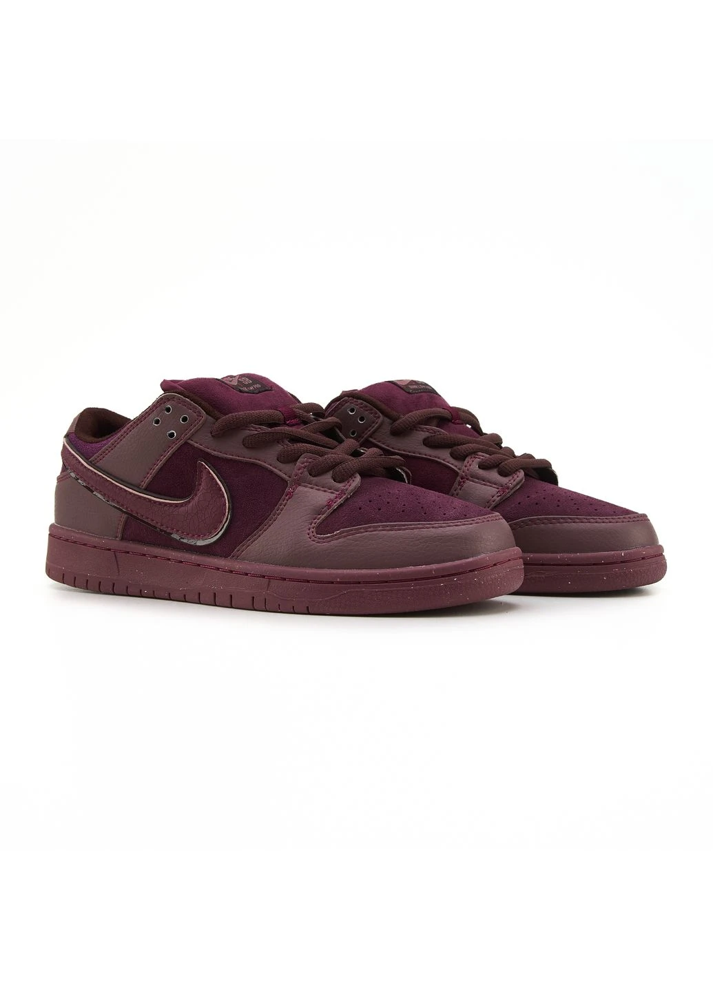 Комбіновані кросівки чоловічі nike sb dunk low city of love burgundy crush найк сб данк демісезон No Brand