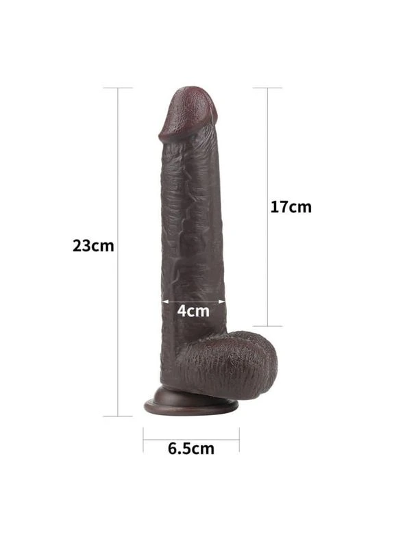 Фалоімітатор з ефектом рухомої шкіри - Sliding-Skin Dual Layer Dong 9" Black Drive Lovetoy (336946350)