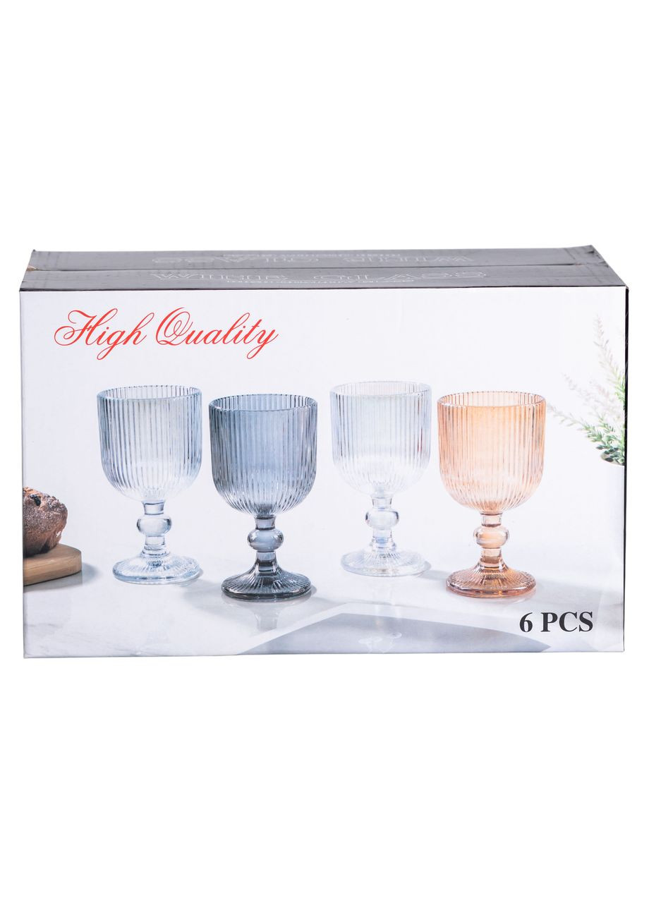 Набір келихів для вина 6 шт по 220 мл на низькій ніжці Прозорий HP-19-104 Yiwu (353504109)