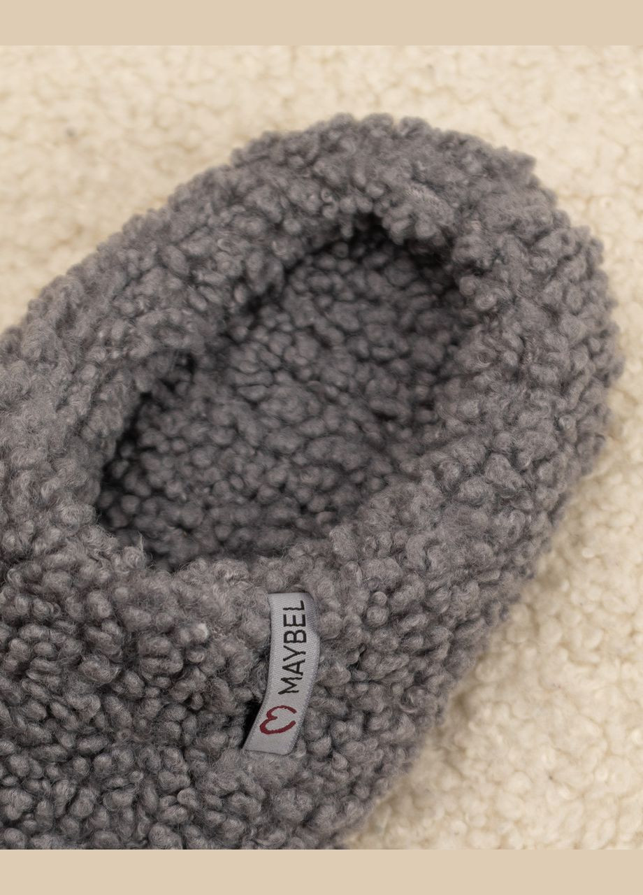 Тапочки домашние тедди закрытые Графит Maybel (304392829)