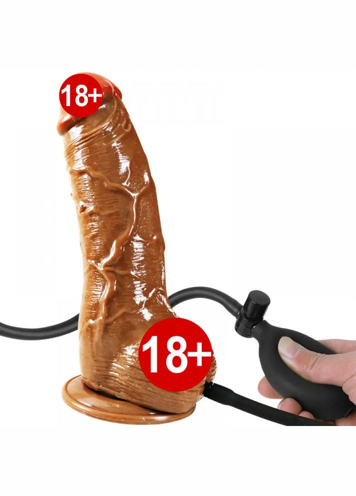 Фалоімітатор надувний CrazyDildo на присосці з грушею реалістичний накачується Lovetoy (303907861)