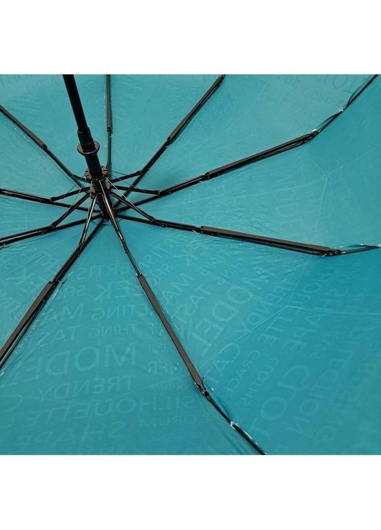 Бірюзова парасолька напівавтомат жіноча 593 "words" на 9 спиць бірюзовий Toprain середня система антивітер (280827816)