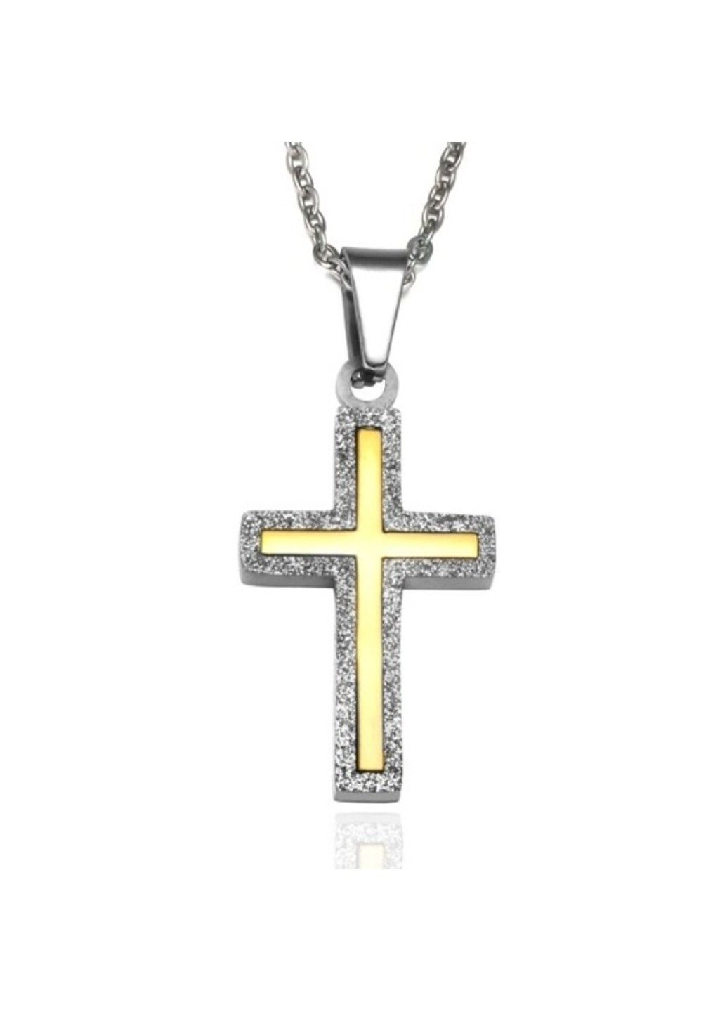 Крестик с позолотой из нержавеющей медицинской стали PSC-040 No Brand (299340046)